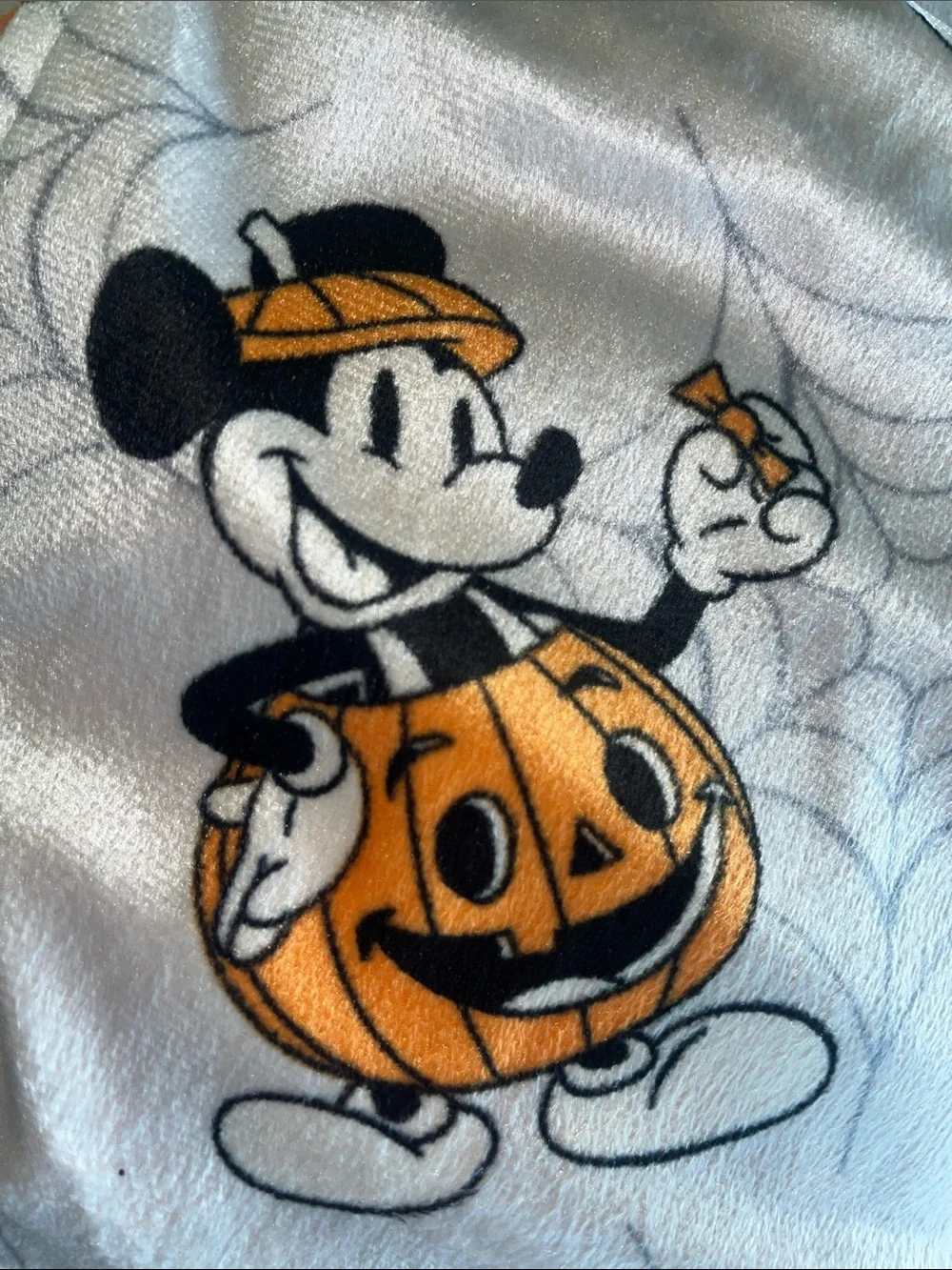 Halloween Mickey Mouse Sherpa Lined Baby Blanket